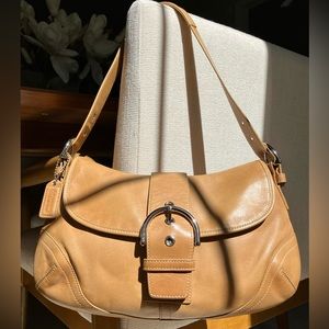 COACH Brown #9248 Soho Buckle Flap Hobo Leather Bag